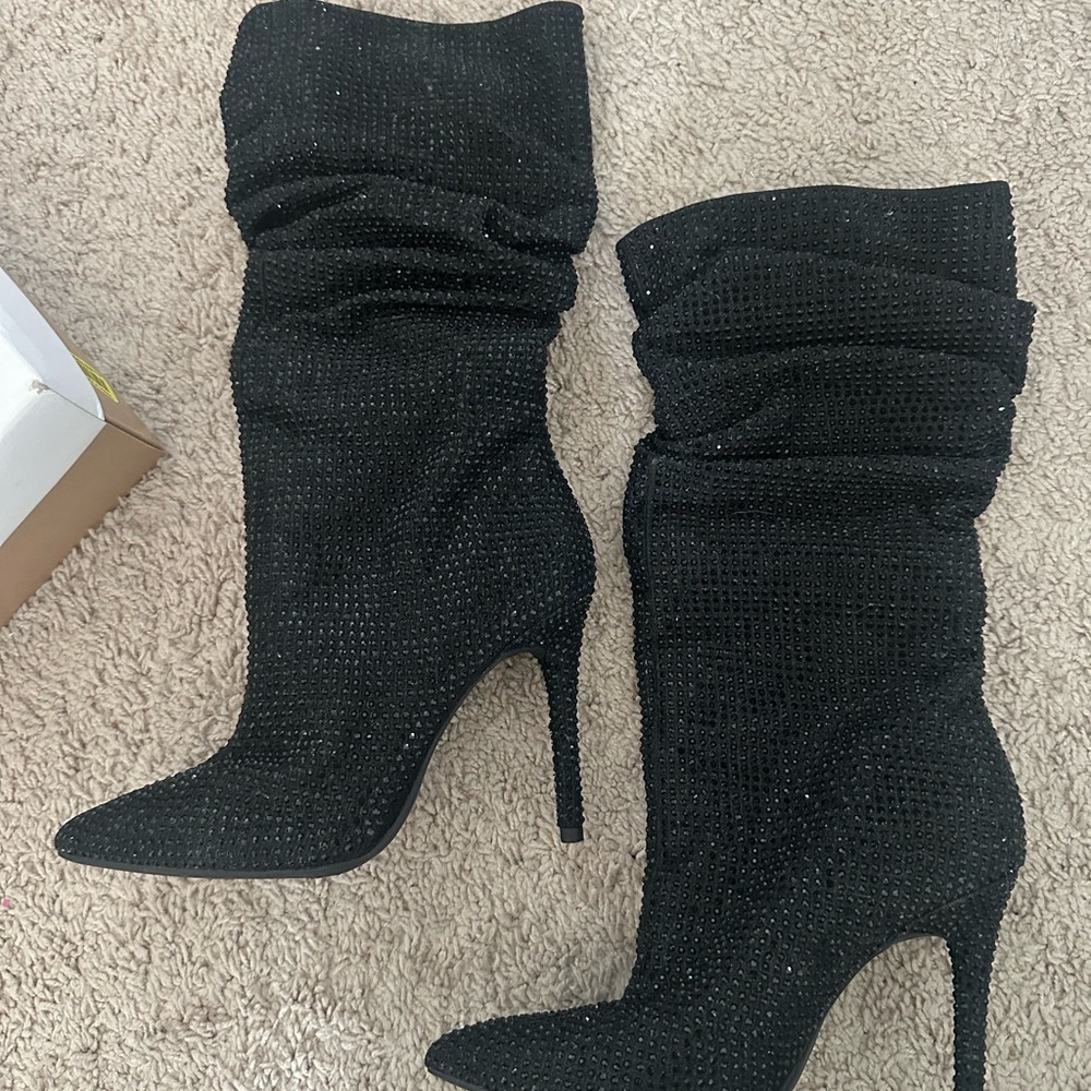 Jessica Simpson Blacl Glitter Gabor Boots